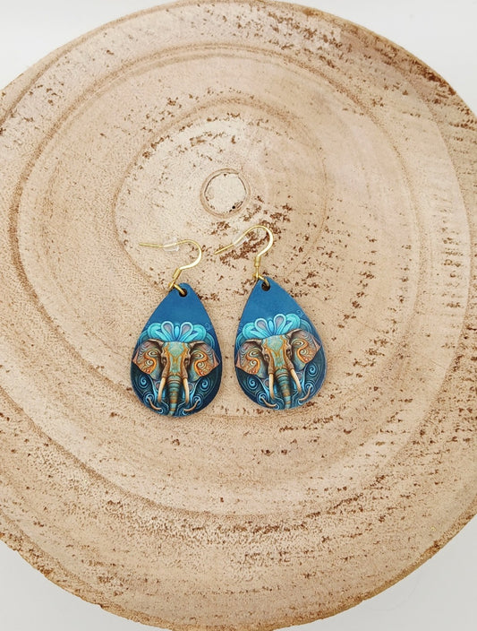 Boucle d'oreilles larme "éléphant"