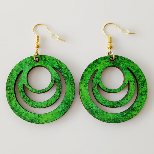 Boucle d'oreilles Galaxy "Vert moucheté"