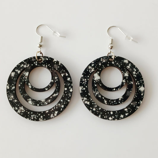 Boucle d'oreilles Galaxy "Noir étoilé"