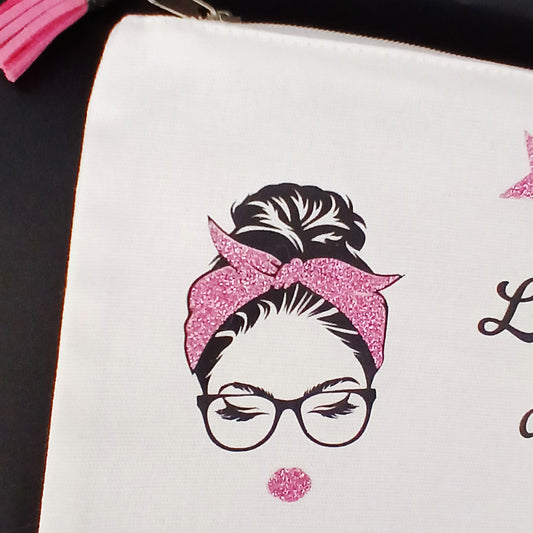 Trousse "Le petit bazar d'une miss" rose