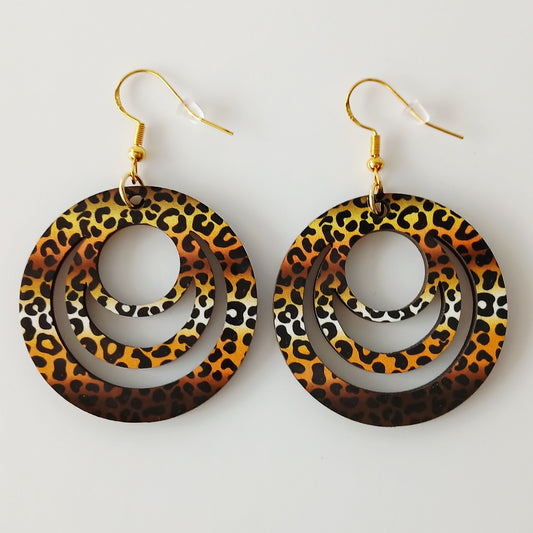 Boucle d'oreilles Galaxy "Imprimé Panthère"