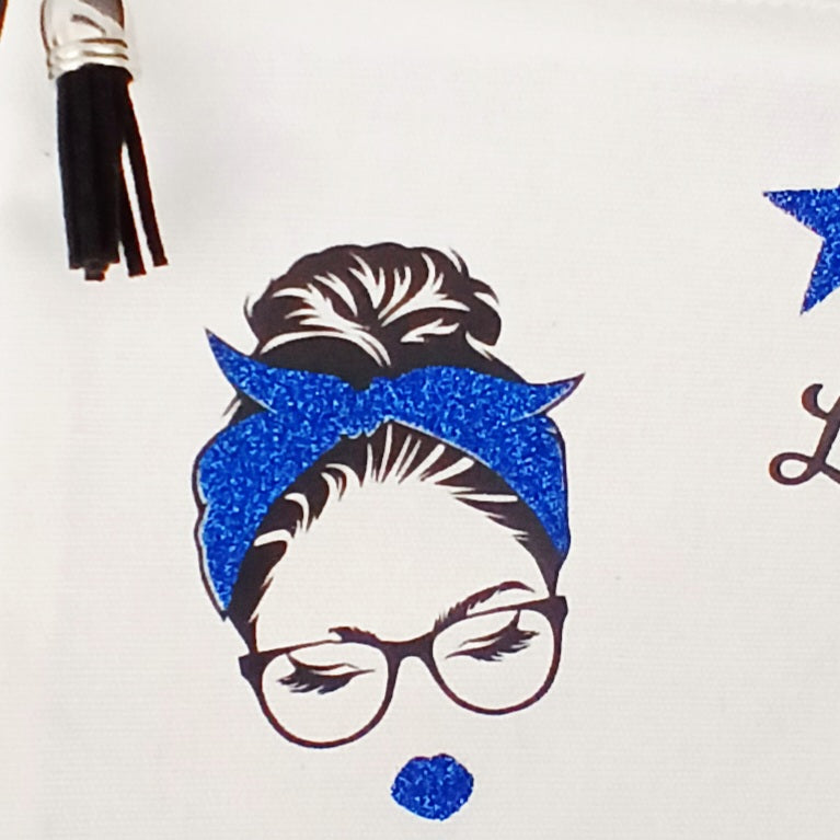 Trousse "Le petit bazar d'une miss" bleu