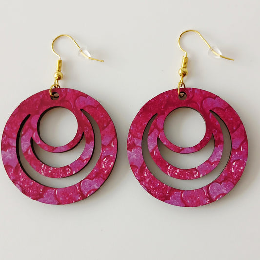 Boucle d'oreilles Galaxy "Rose petit coeur"