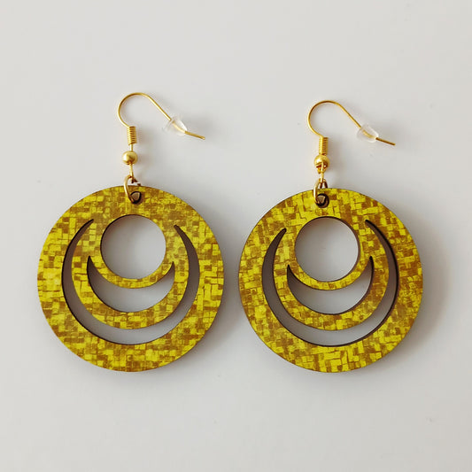 Boucle d'oreilles Galaxy "Jaune moucheté"