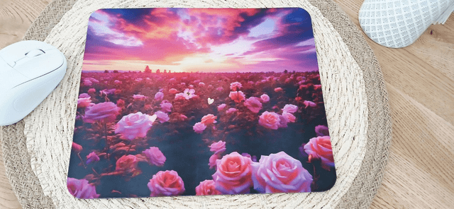 Tapis de souris "Paysage avec des roses"  