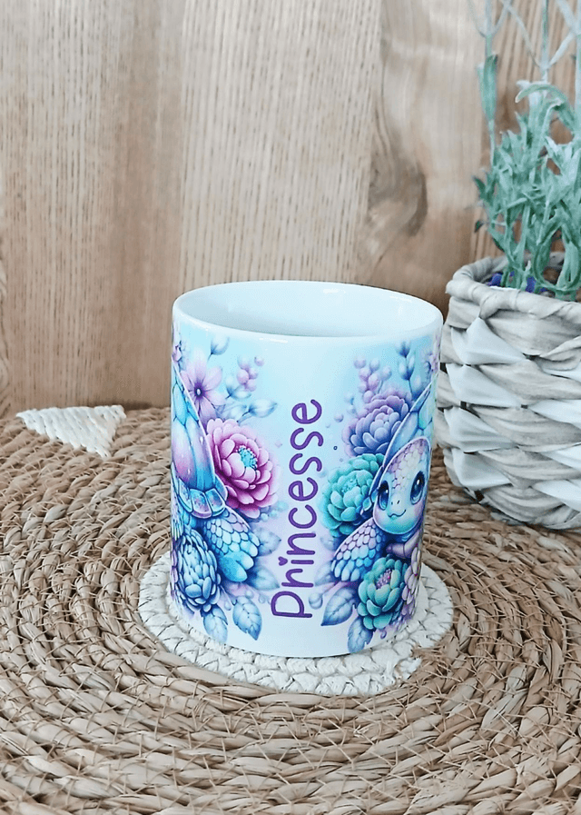 Tasse sublimée "Princesse avec tortue"
