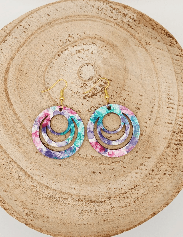 Boucle d&#039;oreilles Galaxy &quot;trio de couleurs&quot;