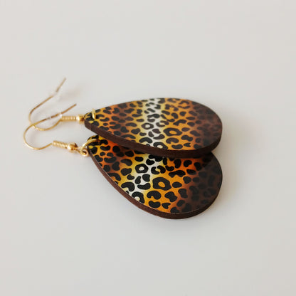 Boucle d'oreilles larme "imprimé Panthère"