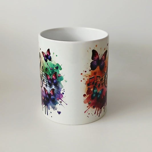 Tasse "Papillon et note de musique"
