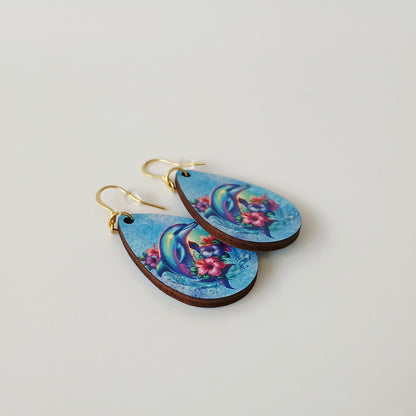 Boucle d'oreilles  larme "Dauphin"
