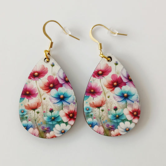 Boucle d'oreilles  larme "Fleurs"