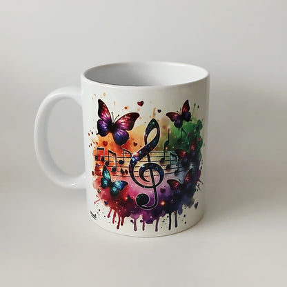 Tasse "Papillon et note de musique"