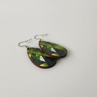Boucle d'oreilles  larme"Diamant vert"