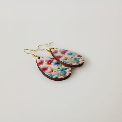 Boucle d'oreilles  larme "Fleurs"