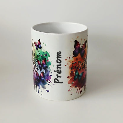 Tasse "Papillon et note de musique"