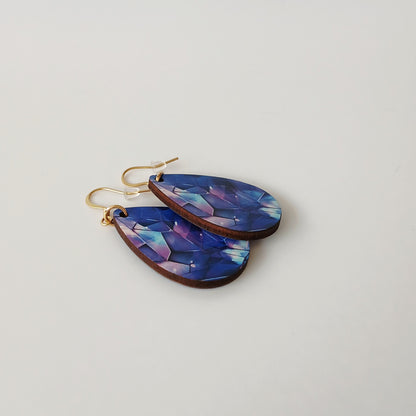 Boucle d'oreilles larme "Diamant mauve"