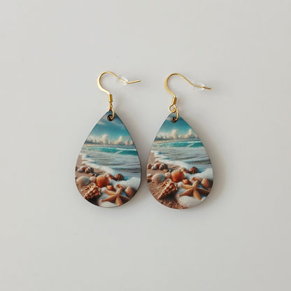 Boucle d'oreilles  larme "Coquillages"