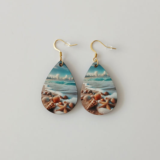 Boucle d'oreilles  larme "Coquillages"