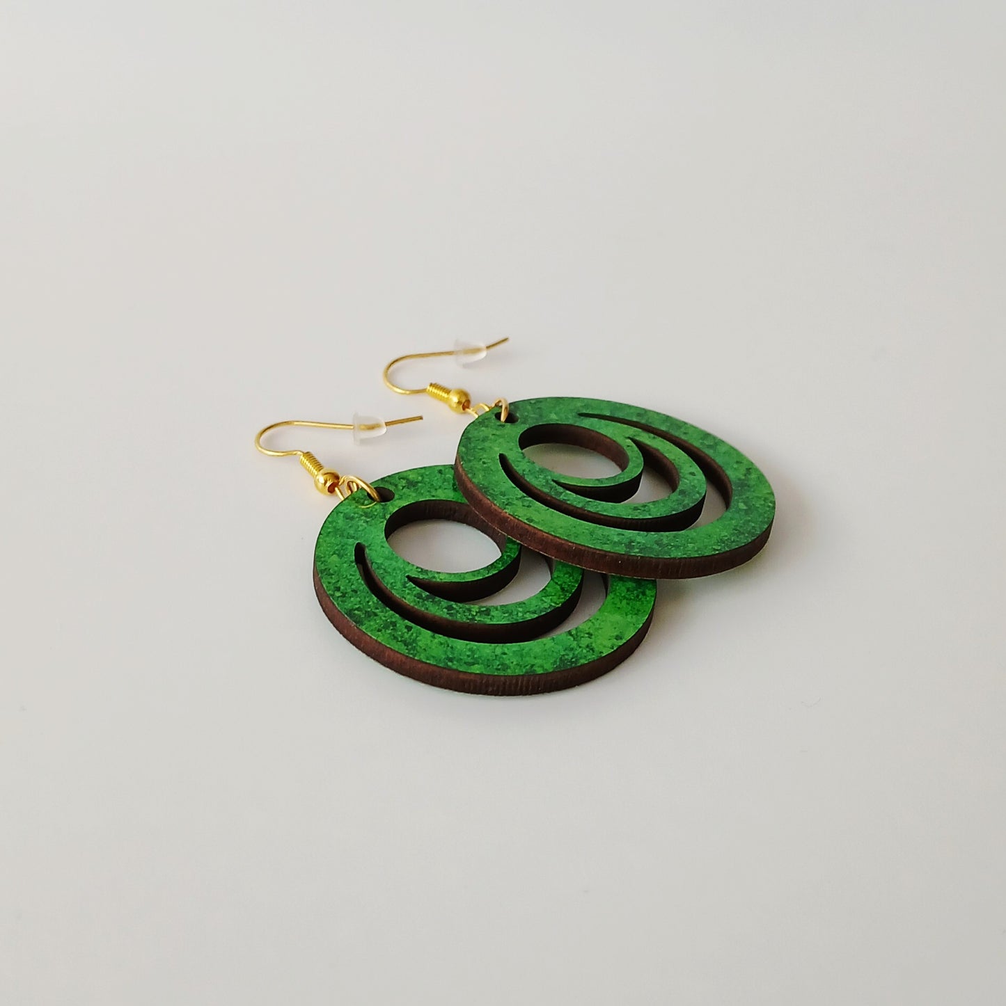 Boucle d'oreilles Galaxy "Vert moucheté"