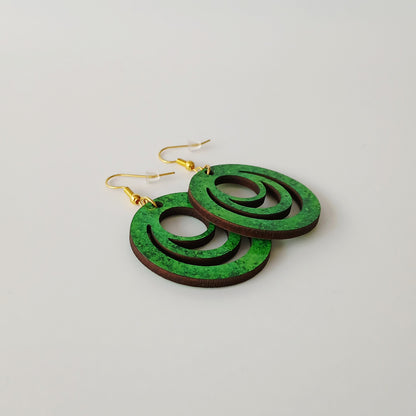 Boucle d'oreilles Galaxy "Vert moucheté"