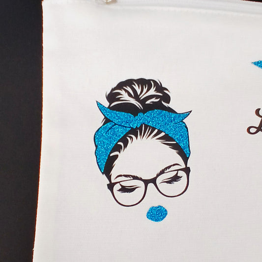 Trousse "Le petit bazar d'une miss" turquoise