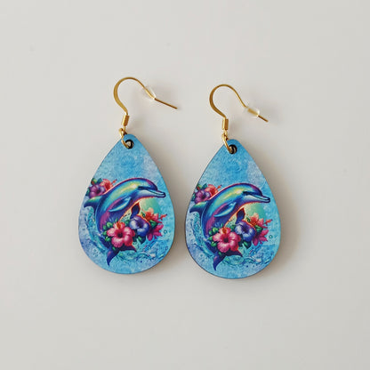 Boucle d'oreilles  larme "Dauphin"