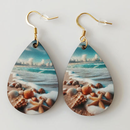 Boucle d'oreilles  larme "Coquillages"