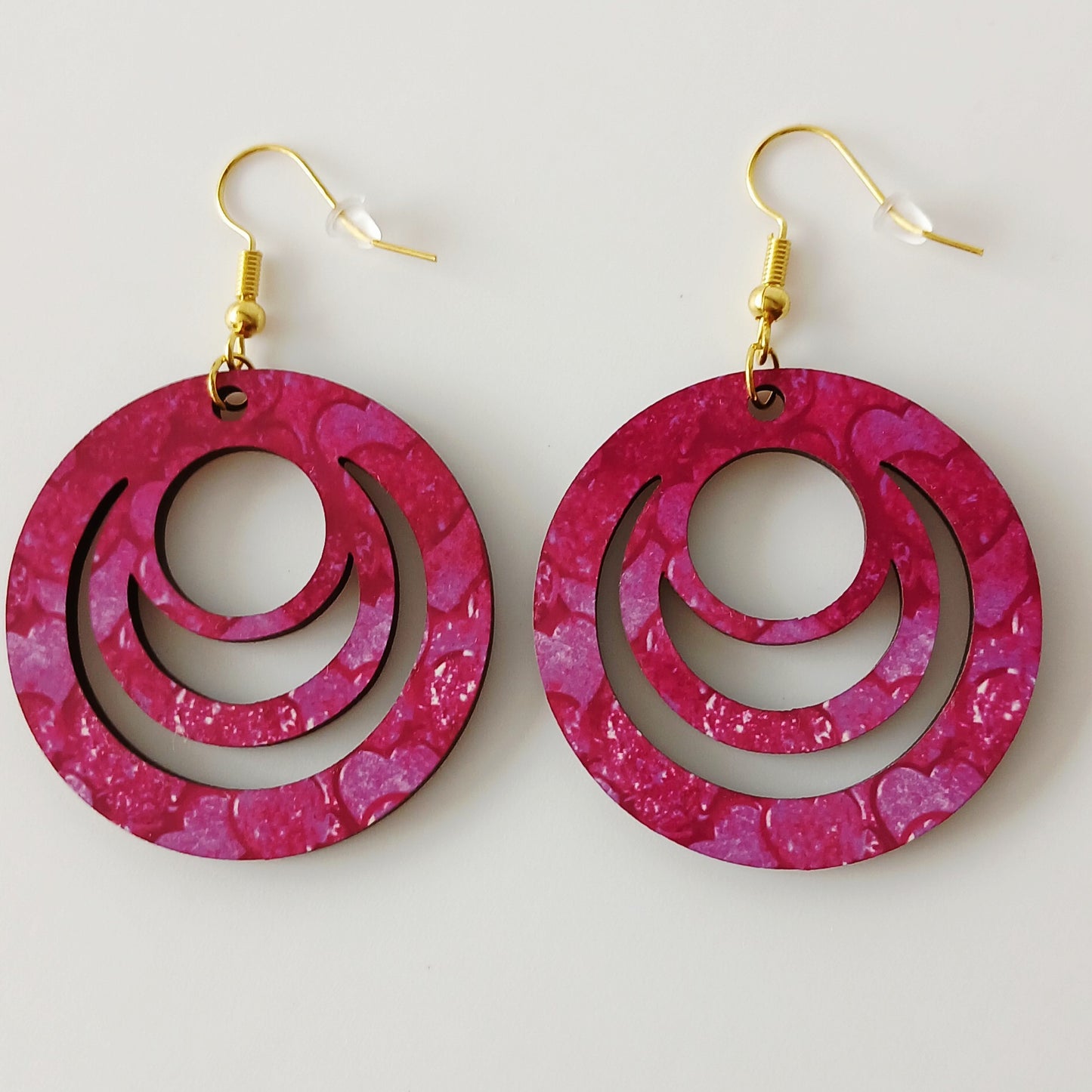 Boucle d'oreilles Galaxy "Rose petit coeur"