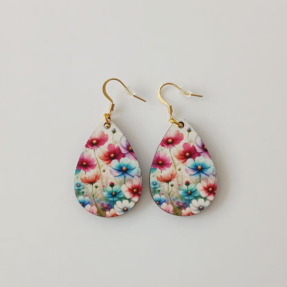 Boucle d'oreilles  larme "Fleurs"