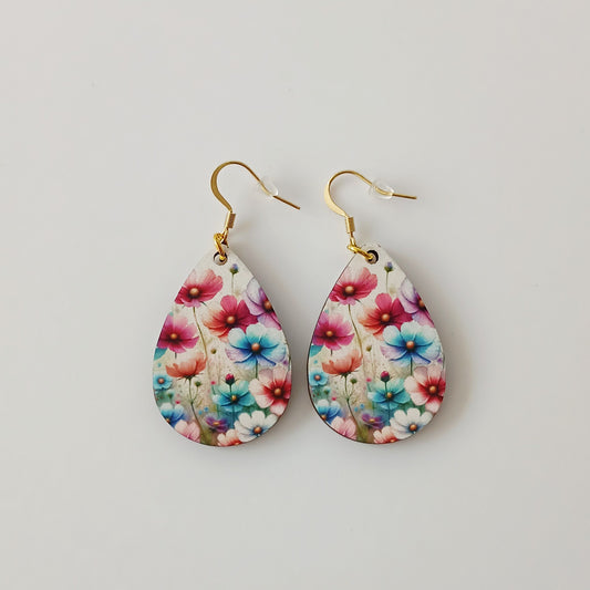 Boucle d'oreilles  larme "Fleurs"