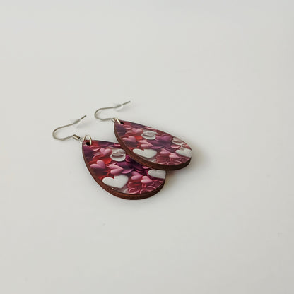 Boucle d'oreilles  larme "Cœurs"