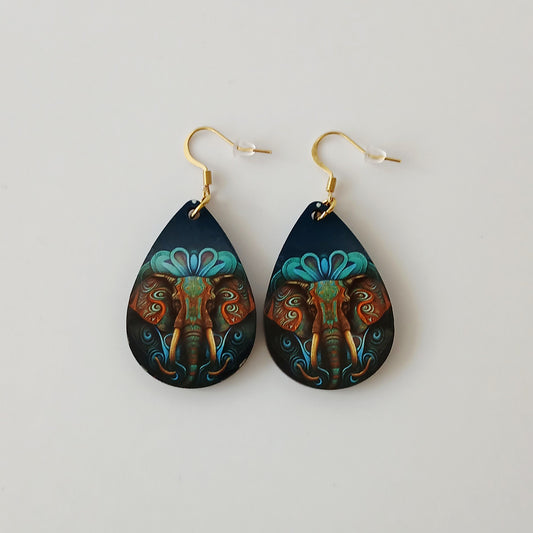 Boucle d'oreilles larme "éléphant"