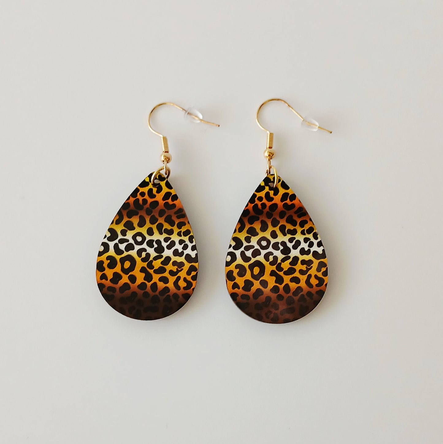 Boucle d'oreilles larme "imprimé Panthère"