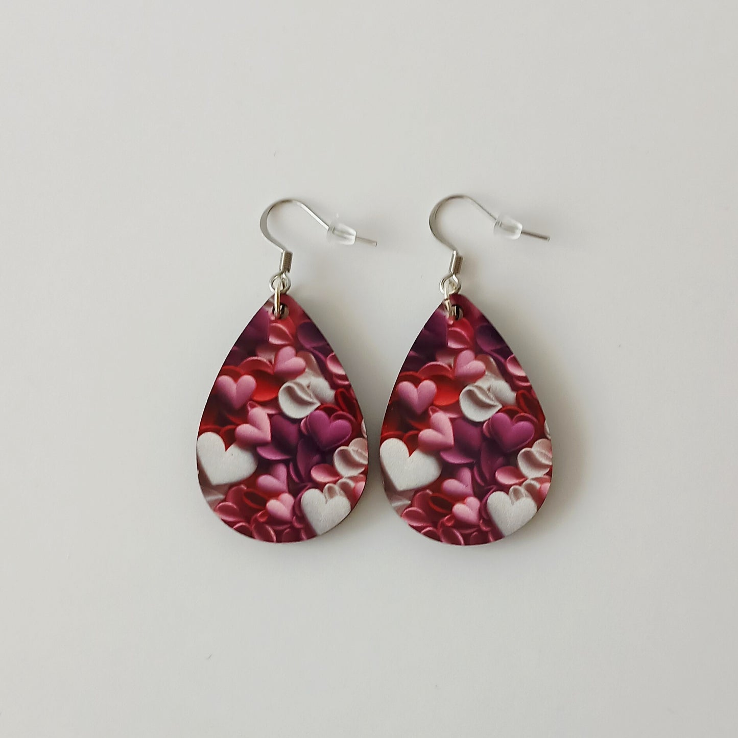 Boucle d'oreilles  larme "Cœurs"