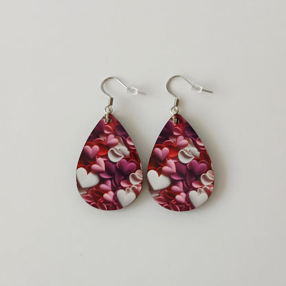 Boucle d'oreilles  larme "Cœurs"