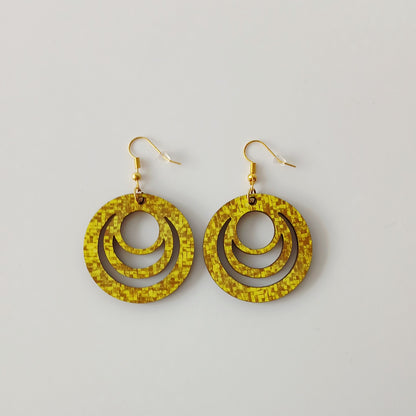 Boucle d'oreilles Galaxy "Jaune moucheté"