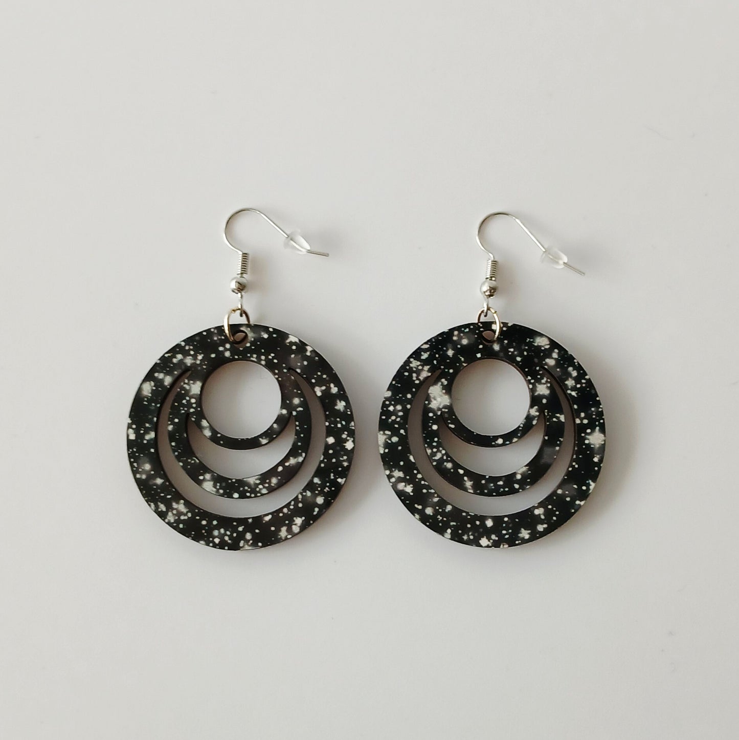 Boucle d'oreilles Galaxy "Noir étoilé"