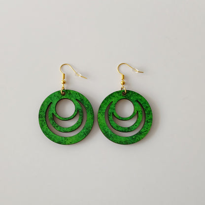 Boucle d'oreilles Galaxy "Vert moucheté"