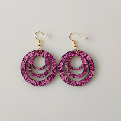 Boucle d'oreilles Galaxy "Rose moucheté"