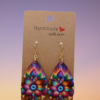 Boucle d'oreilles larmes image fleurs multicolores