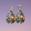 Boucle d'oreilles larmes image holographique or