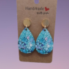 Boucle d'oreilles larmes avec image holographique bleu Tiffany