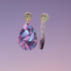 Boucle d'oreilles larmes avec image holographique