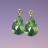 Boucle d'oreilles larmes avec image holographique verte