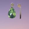 Boucle d'oreilles larmes avec image holographique verte