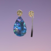 Boucles d'oreilles larmes avec image holographique violette/bleue/verte