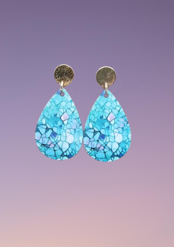 20250311_140512-removebg-preview Boucle d'oreilles larmes avec image holographique bleu Tiffany