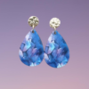 Boucle d'oreilles larmes avec image holographique mauve
