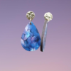 Boucle d'oreilles larmes avec image holographique mauve
