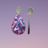 Boucle d'oreilles larmes avec image holographique rose